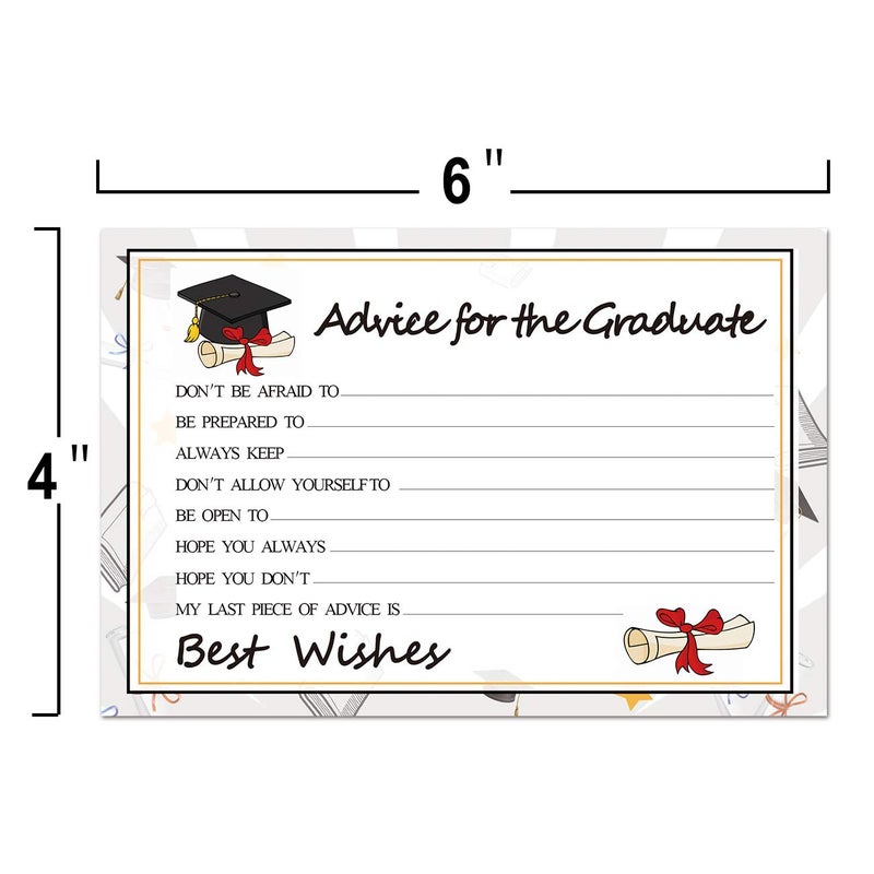fibevon Graduation Wish Cards - 50PCs High School or College Graduation Advice Cards Supplies 2025 Decorations Grad Celebration Party Supplies for High School/College/Senior School - Image 3